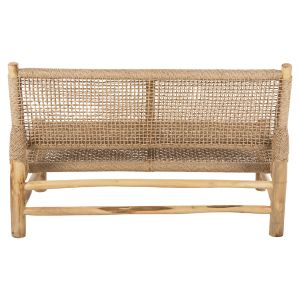 Garden bench Londer with two seats solid teak and synthetic rattan 120x75x78hcm Hm5984