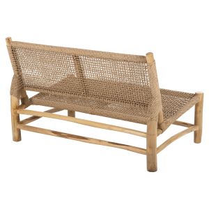 Garden bench Londer with two seats solid teak and synthetic rattan 120x75x78hcm Hm5984