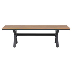 Garden bench with aluminum frame and polywood seat Tawnee Hm6038.01 anthracite/natural color 150x36x45hcm