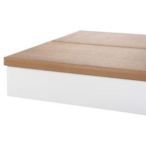 Garden bench with aluminum frame and polywood seat Tawnee Hm6040.02 color white/natural 220x36x44.5hcm