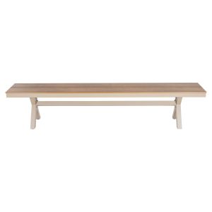 Garden bench with aluminum frame and polywood seat Tawnee Hm6040.04 champagne/natural color 220x36x44.5hcm