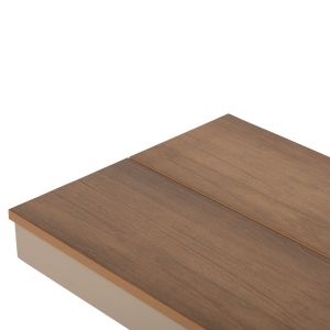 Garden bench with aluminum frame and polywood seat Tawnee Hm6040.04 champagne/natural color 220x36x44.5hcm