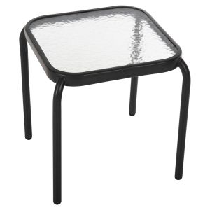 Garden side table square Dido metal anthracite, glass 41x41x43cm Hm5975,01