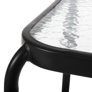 Garden side table square Dido metal anthracite, glass 41x41x43cm Hm5975,01