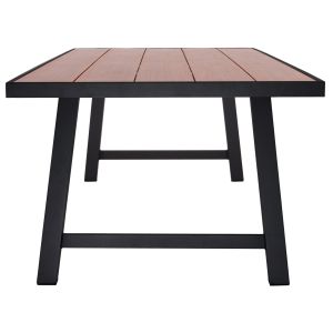 Garden dining table Gobar aluminum anthracite - wooden top 240χ105χ75hcm Hm6060,03
