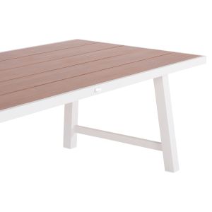 Garden dining table Gobar aluminum white-wood top 240χ105χ75hcm Hm6060,01