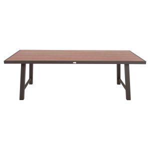 Garden dining table Gobar aluminum champagne color - wooden top 240χ105χ75hcm Hm6060,04