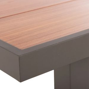 Garden dining table Gobar aluminum champagne color - wooden top 240χ105χ75hcm Hm6060,04