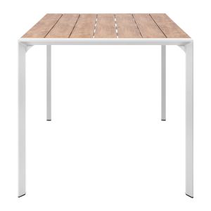 Garden dining table Goya aluminum in white-polywood top 160x80χ75hcm Hm6059,01