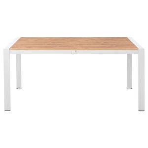 Garden dining table Goya aluminum in white-polywood top 160x80χ75hcm Hm6059,01