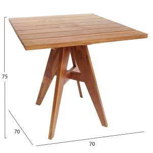 Garden dining table Leo solid teak wood 70x70x75hcm Hm9918