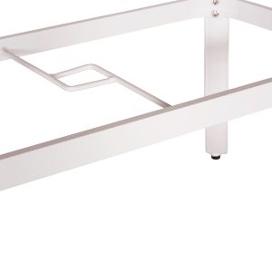 Garden dining table Telamo Hm6288.02 aluminum in white and plywood top 160x90χ73.5hcm.