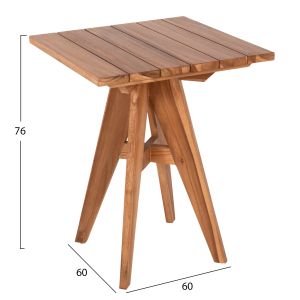 Garden dining/side table Leo teak solid wood 60x60x75hcm Hm9860,11