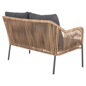 Garden 2-seater sofa Baffin aluminum-artificial rattan-cushions Hm6054,03