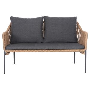 Garden 2-seater sofa Baffin aluminum-artificial rattan-cushions Hm6054,03