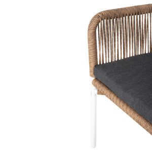 Garden 2-seater sofa Baffin aluminum-synthetic rope-cushions Hm6054,01 Aluminum White-p