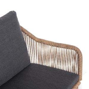 Garden 2-seater sofa Baffin aluminum-synthetic rope-cushions Hm6054,01 Aluminum White-p