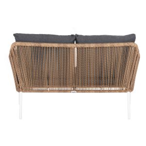 Garden 2-seater sofa Baffin aluminum-synthetic rope-cushions Hm6054,01 Aluminum White-p