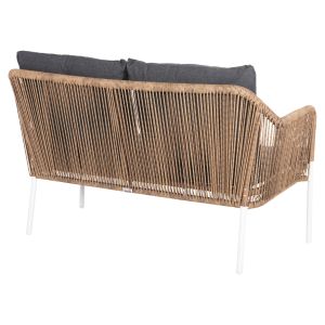 Garden 2-seater sofa Baffin aluminum-synthetic rope-cushions Hm6054,01 Aluminum White-p
