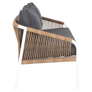Garden 2-seater sofa Maerly aluminum-synthetic rope-cushions Hm6055,01