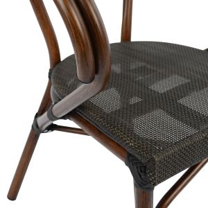 Garden aluminum chair Bamboo Look brown Hm5025 60.5x59x81cm