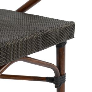 Garden aluminum chair Bamboo Look brown Hm5025 60.5x59x81cm