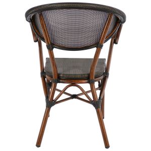 Garden aluminum chair Bamboo Look brown Hm5025 60.5x59x81cm