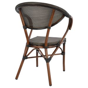 Garden aluminum chair Bamboo Look brown Hm5025 60.5x59x81cm