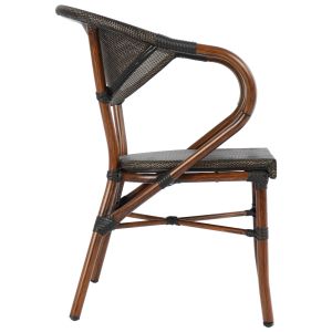 Garden aluminum chair Bamboo Look brown Hm5025 60.5x59x81cm