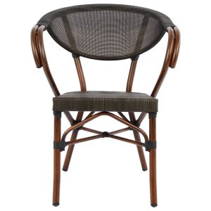 Garden aluminum chair Bamboo Look brown Hm5025 60.5x59x81cm