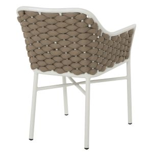 Garden aluminum chair Hm5858.02 white with beige ropes