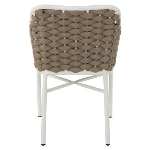 Garden aluminum chair Hm5858.02 white with beige ropes