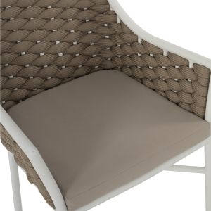 Garden aluminum chair Hm5858.02 white with beige ropes
