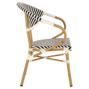Garden aluminum chair Hm5861,01 Bamboo Look color white/black