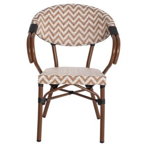 Garden aluminum chair Hm5861,03 Bamboo Look color brown/white 59x56x82hcm