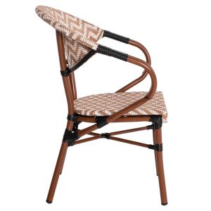 Garden aluminum chair Hm5861,03 Bamboo Look color brown/white 59x56x82hcm
