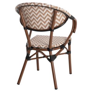 Garden aluminum chair Hm5861,03 Bamboo Look color brown/white 59x56x82hcm