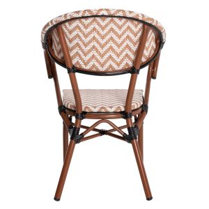 Garden aluminum chair Hm5861,03 Bamboo Look color brown/white 59x56x82hcm