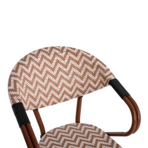 Garden aluminum chair Hm5861,03 Bamboo Look color brown/white 59x56x82hcm