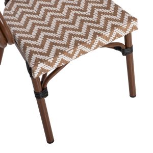 Garden aluminum chair Hm5861,03 Bamboo Look color brown/white 59x56x82hcm