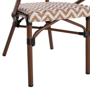 Garden aluminum chair Hm5861,03 Bamboo Look color brown/white 59x56x82hcm