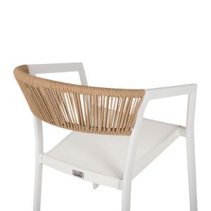Garden aluminum chair Professional white rattan and textile 45x63x82hcmhm5891,02