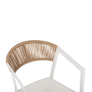 Garden aluminum chair Professional white rattan and textile 45x63x82hcmhm5891,02