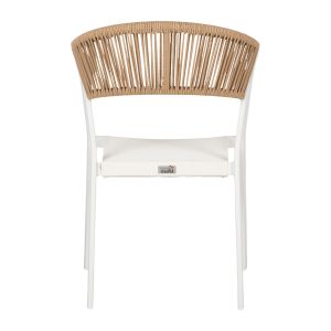 Garden aluminum chair Professional white rattan and textile 45x63x82hcmhm5891,02