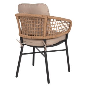 Garden aluminum chair Professional dark gray rattan with cushion Hm5863,01 60x56x84cm
