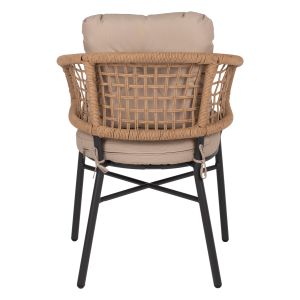 Garden aluminum chair Professional dark gray rattan with cushion Hm5863,01 60x56x84cm