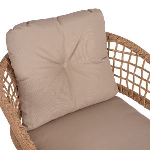Garden aluminum chair Professional dark gray rattan with cushion Hm5863,01 60x56x84cm