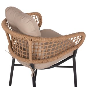 Garden aluminum chair Professional dark gray rattan with cushion Hm5863,01 60x56x84cm