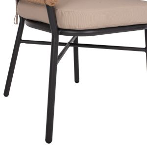 Garden aluminum chair Professional dark gray rattan with cushion Hm5863,01 60x56x84cm