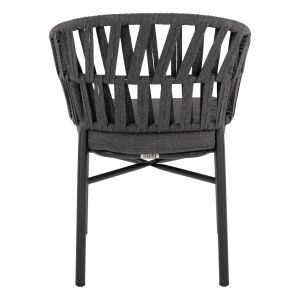 Garden aluminum chair dark gray with ropes 58x57x78ηcm Hm5857,01